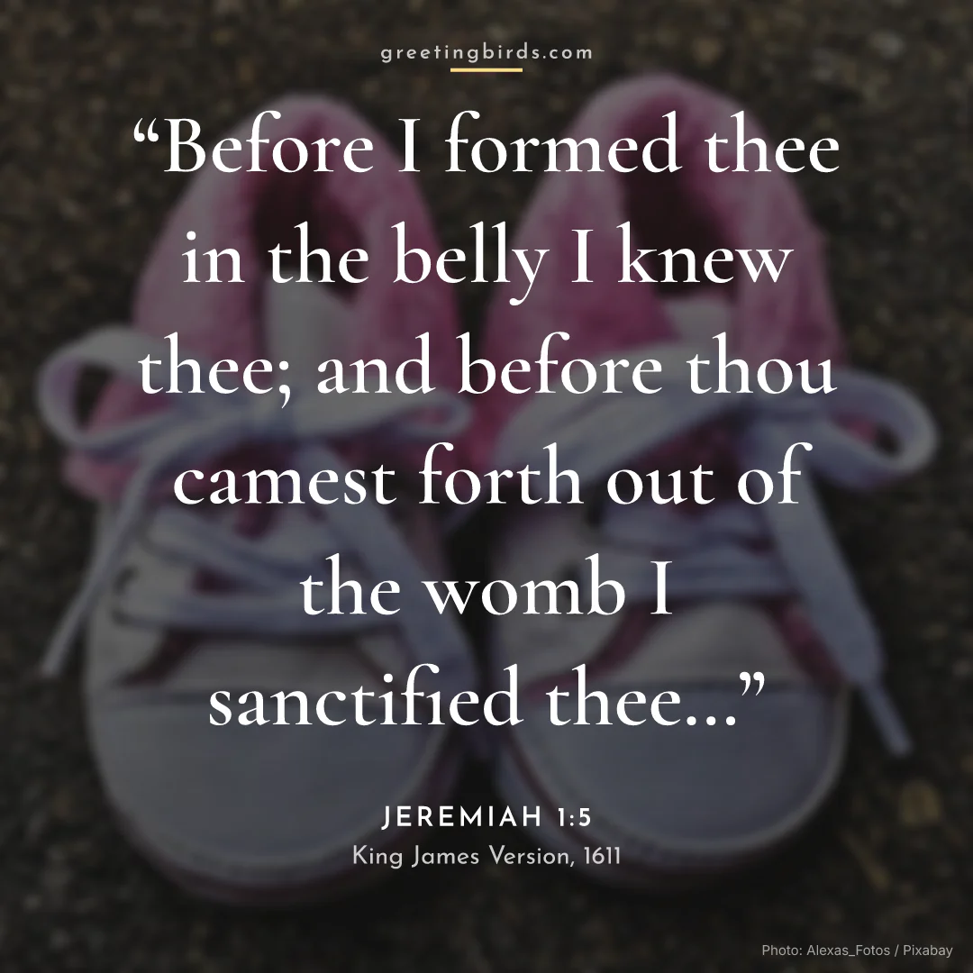 “Before I formed thee in the belly I knew thee; and before thou camest forth out of the womb I sanctified thee…” — Jeremiah 1:5, King James Version (1611)